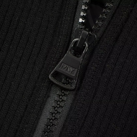 Marc New York Black Wool Polyester Ribbed Inlay Lined Coat. - Picture 6 of 11